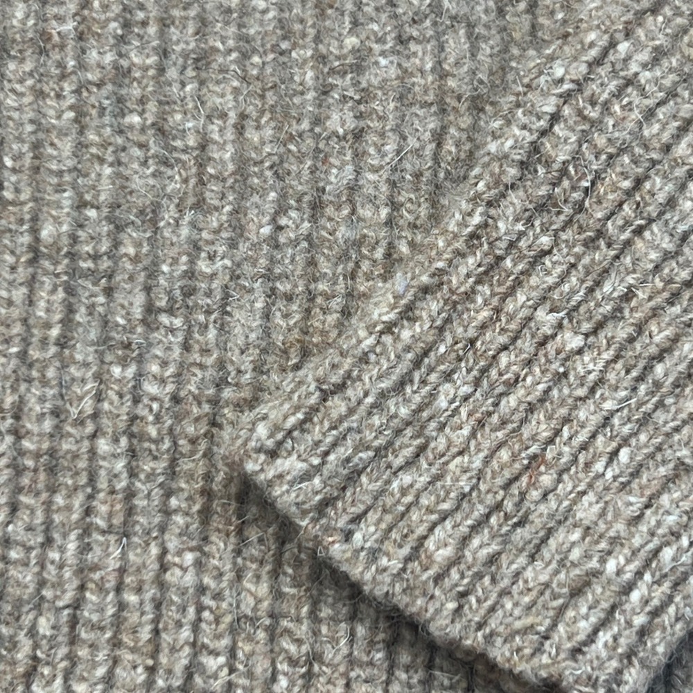 Boston Traders Sweater Mens Large Tan Wool Blend Ribbed Knit Crewneck Raglan - Picture 7 of 10